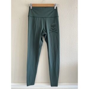 Soulcycle Skull Olive Green Leggings Womens XS High Rise Yoga Athleisure